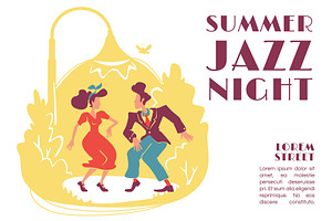 Summer jazz night, a Poster Template by IMG visuals characters
