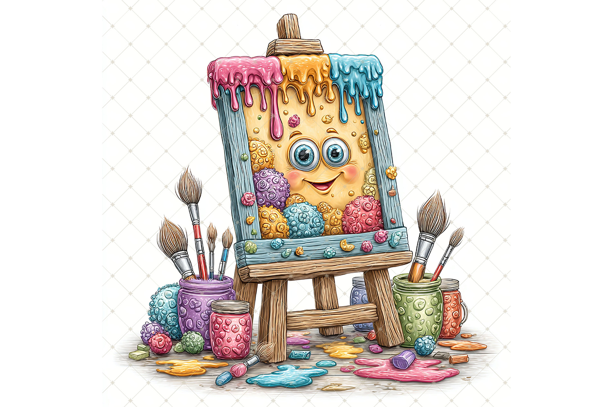 Canvas on Wooden Easel Clipart JPG, an Illustration by Memories By Lea (Photo 12 of 19)