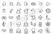 Icon Pack II: Corona Virus LINE, an Outline Icon by soglamun (Thumbnail 2 of 4)