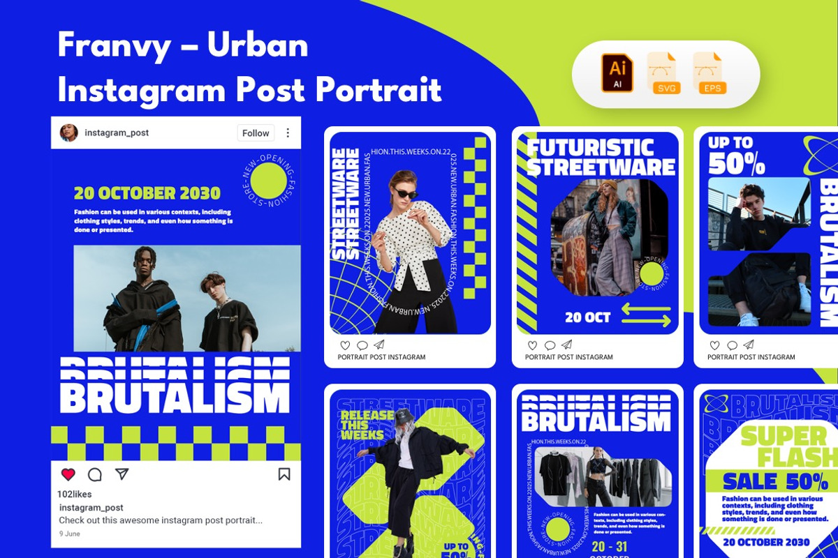 Urban Fashion - Instagram Bundle 03, a Social Media Template by Dhabee (Photo 4 of 10)