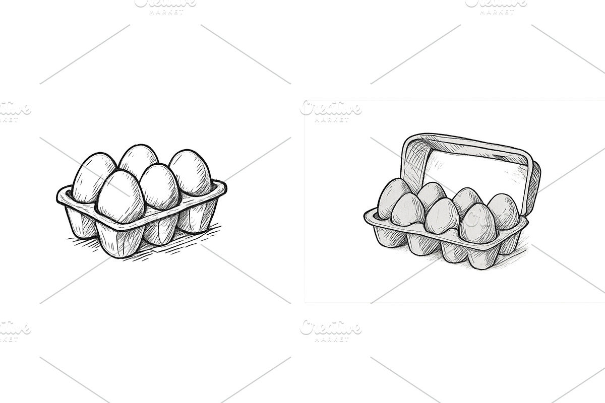 Detailed illustration of eggs in a, a Food Illustration by ZinetroN
