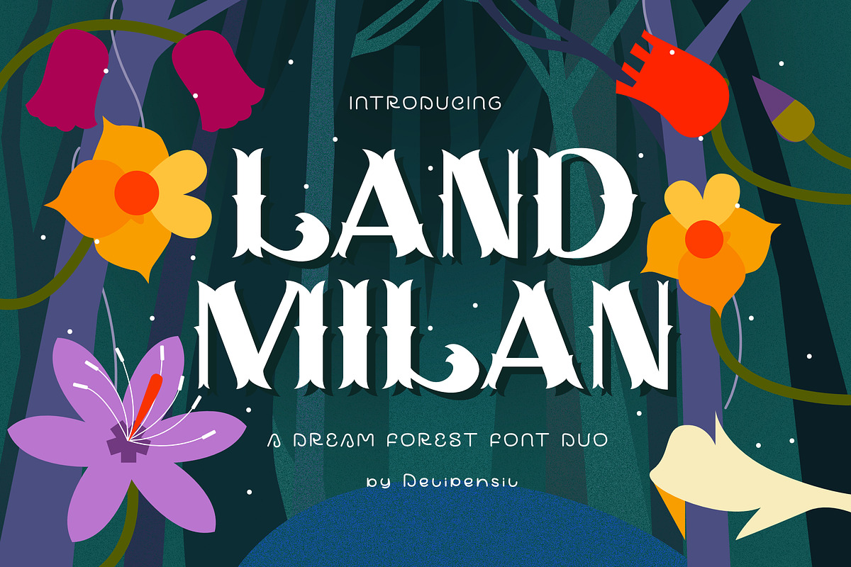Landmilan Forest Duo Font, a Serif Font by delipensil (Photo 1 of 6)
