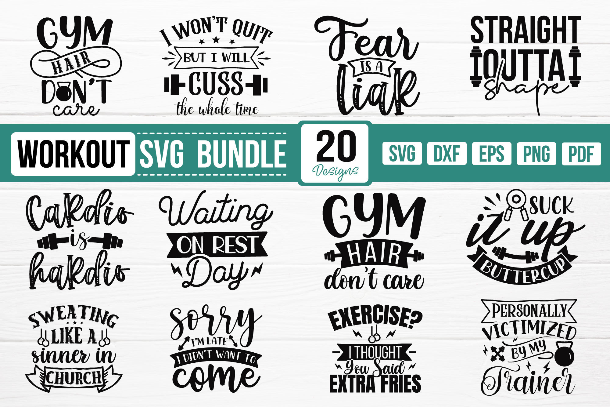 Workout SVG Bundle, a Graphic by CraftlabSVG