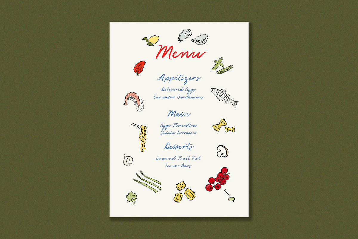 Hand Drawn Tuscany Wedding Clipart, an Illustration by Calamar Studio (Photo 11 of 23)