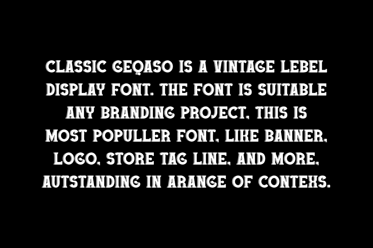 Classic Geqaso - Retro Slab Font, a Slab Serif Font by QR Design Studio (Photo 4 of 6)