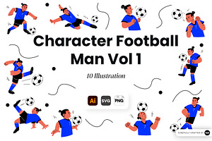 Football Player Character Set Vol 1, a Sport Illustration by SLAB! Design