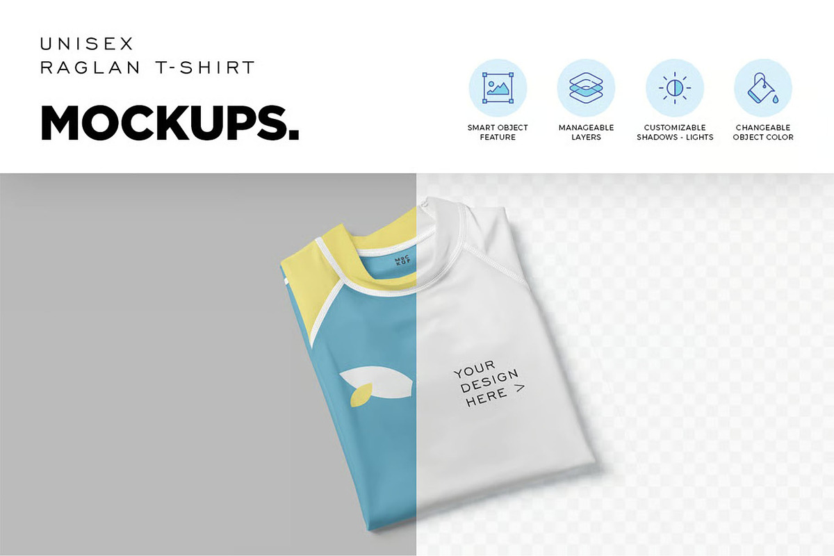 Unisex Raglan Tshirt Mockups, a Shirt Mockup by megostudi0 (Photo 5 of 7)