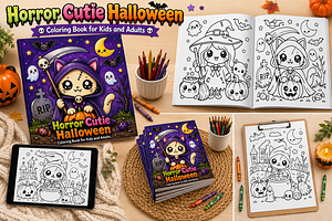 Horror Cutie Halloween Coloring Book, a Seasonal Illustration by Design Home