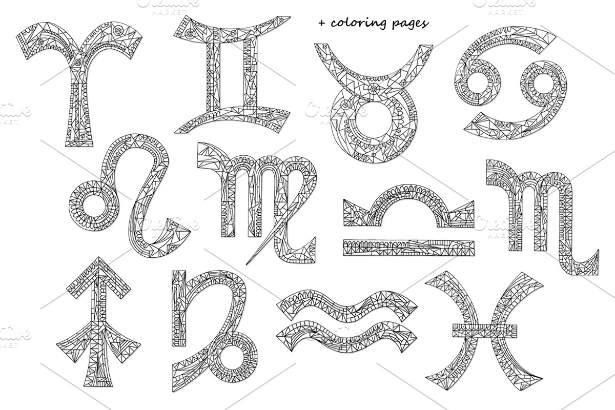 Zodiac signs collection, an Object Graphic by xgart (Photo 8 of 9)