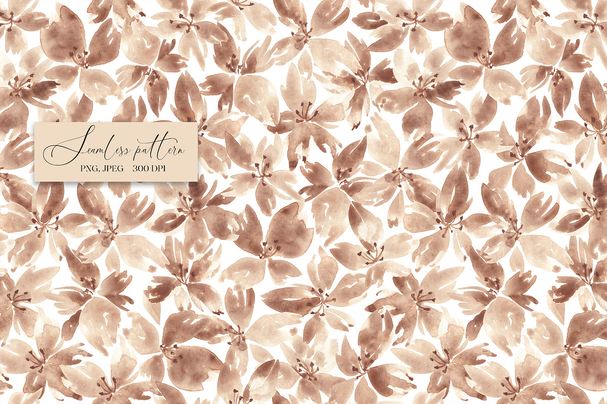 Mocha mousse flowers seamless patter, a Pattern Graphic by SirenaArt (Photo 5 of 16)