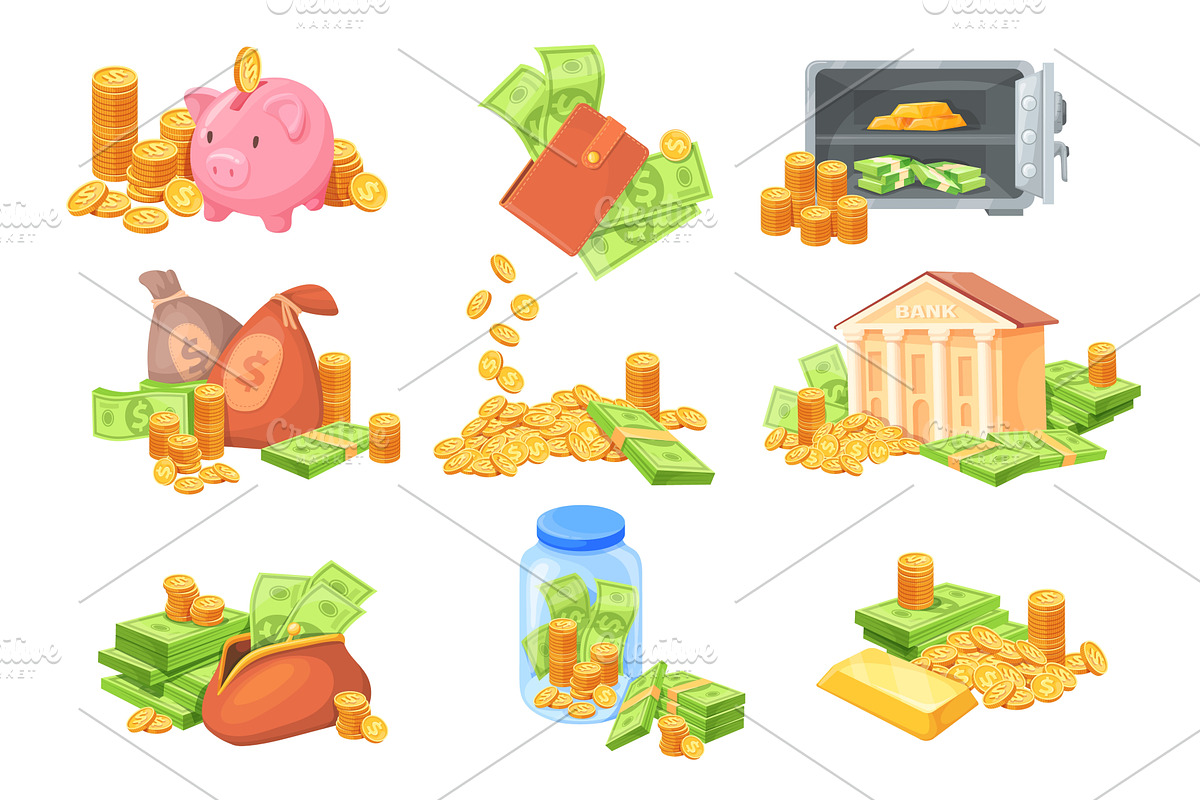 Cartoon banknote stack. Cash money, a Finance Illustration by Stock-Smart-Start