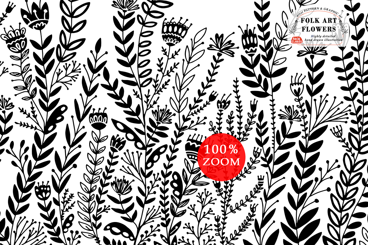 Folk Art Flowers, a Pattern Graphic by Arie Clares (Photo 2 of 11)
