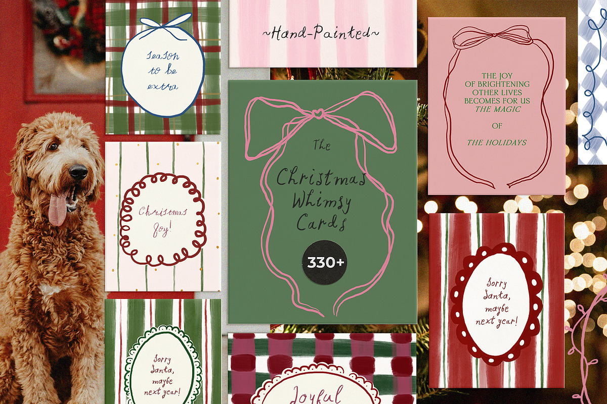 Christmas Whimsy Cards & Frames, a Background Graphic by Lana Elanor (Photo 1 of 16)