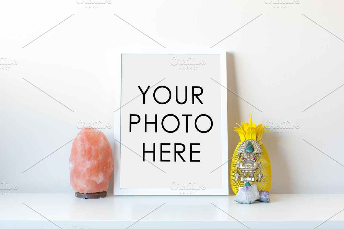 White Frame With Pineapple & Totem, a Print Template by F R A M E D // SUPPLY CO.