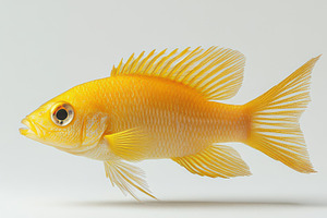 Photo of a beautiful golden cichlid, an Animal Photo by Pixeness Studio
