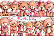Whimsical Teddy Bear Clipart, an Illustration by Pixels.Craft (Thumbnail 1 of 5)
