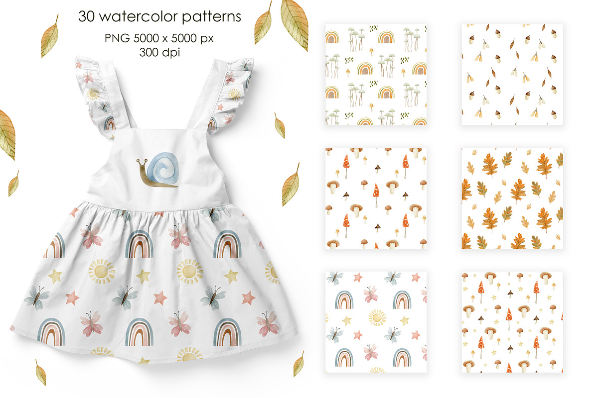 Watercolor autumn collection., a Decorative Illustration by Kira Konoshenko (Photo 7 of 26)