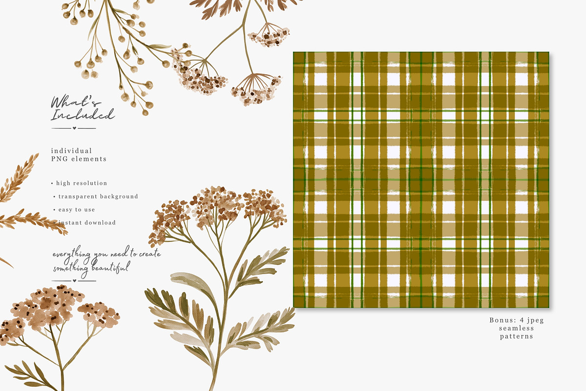 autumn botanical clipart collection, a Decorative Illustration by Patishop Art (Photo 3 of 9)