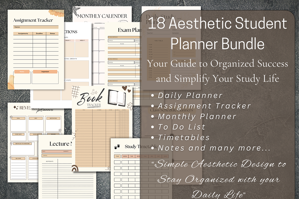 Canva Aesthetic Student Planner, a Stationery Template by WynterLife Studio (Photo 2 of 9)