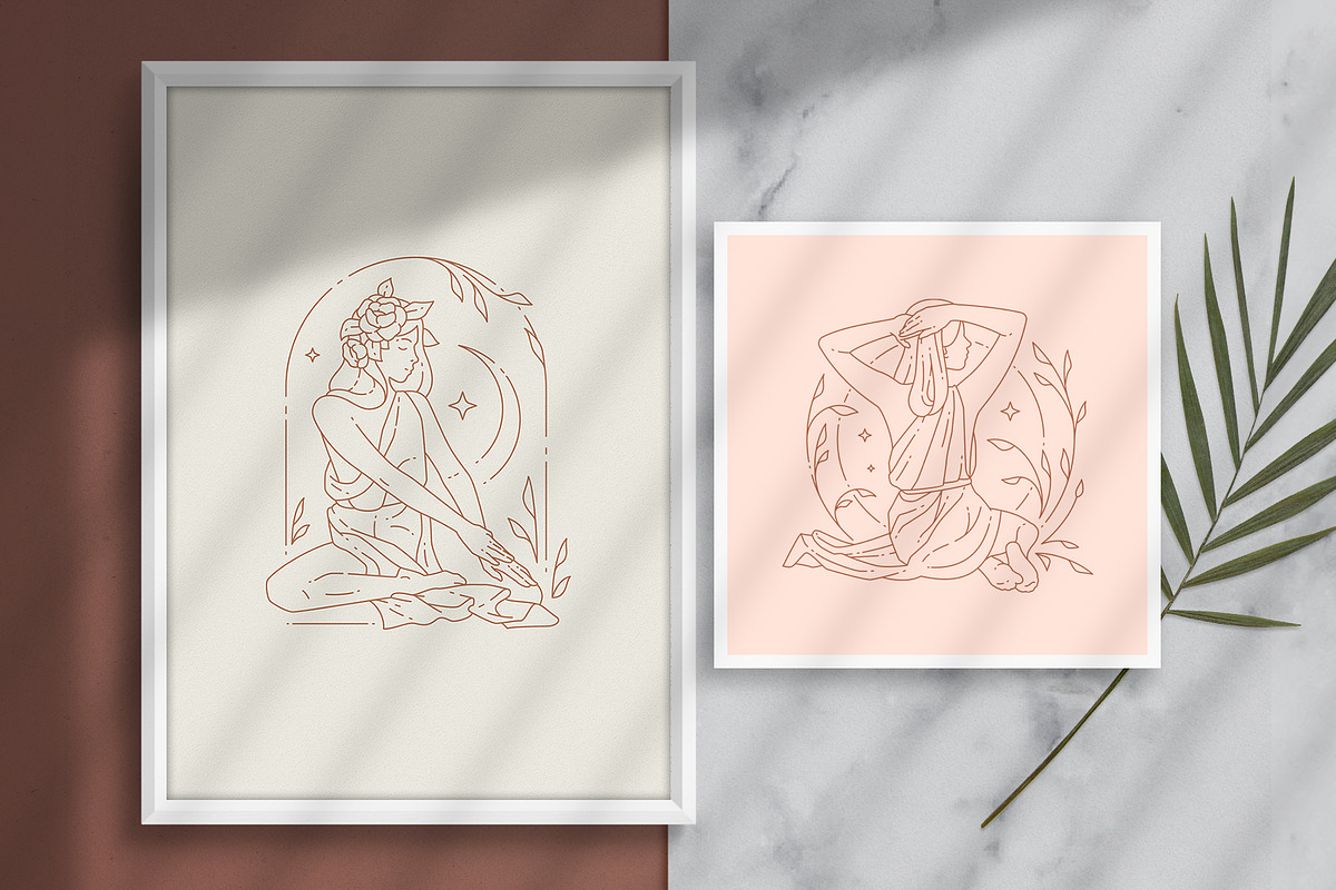 Line art women illustrations set, a Healthcare Illustration by Vasya Kobelev (Photo 3 of 11)