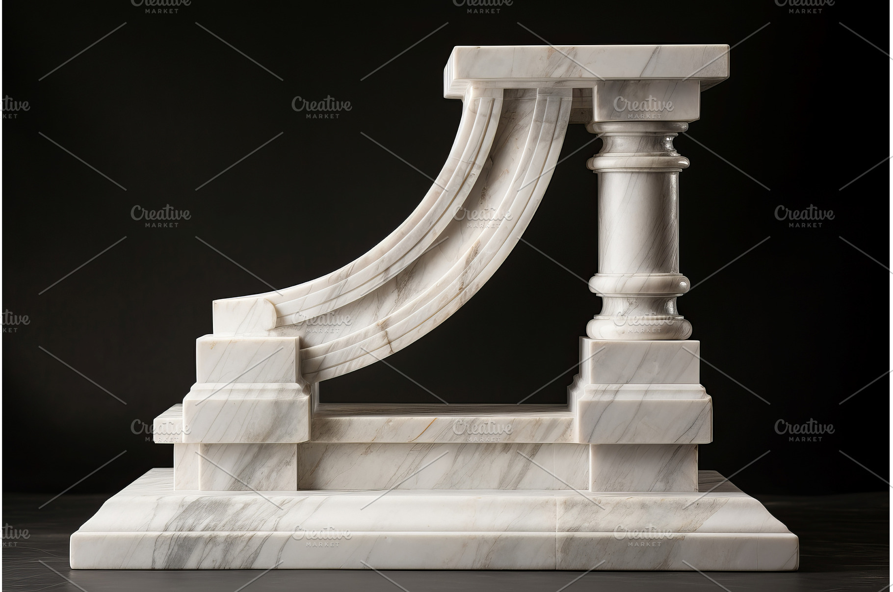 Striking Marble podium. Generate Ai, a Nature Photo by Ylivdesign