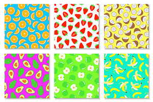 Colorful bright fruits patterns