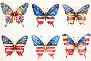 USA Flag Butterfly 4th of July Clipa, an Illustration by Libby Wishes (Thumbnail 3 of 7)
