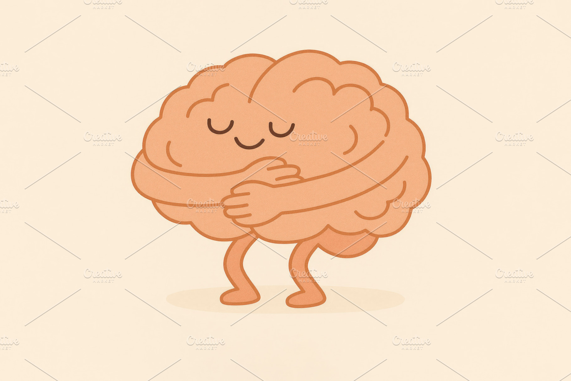 brain hugging itself, generative AI, a Photo by Nito