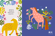 Adorable Horses | Hand drawn clipart, an Animal Illustration by Olia (Thumbnail 3 of 11)
