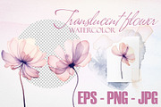 Watercolor Translucent Flower Vector, a Pattern Graphic by Deckar_art (Thumbnail 2 of 5)