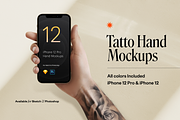 Tattoo Hand Mockups iPhone 12 Pro, an iPhone Mockup by Pierre Borodin (Thumbnail 1 of 7)