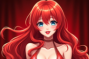 Red Goddess: 7 Anime-Style Portraits, an Illustration by ETARA by Mea Hau (Thumbnail 5 of 8)