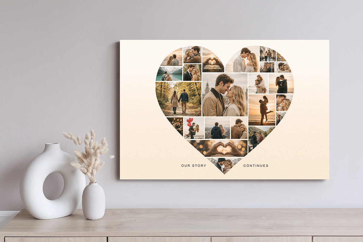 Love Heart Photo Collage Template, a Social Media Template by DesignerCandies (Photo 3 of 5)