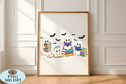 Halloween Book Lover Reading Ghost, a Seasonal Illustration by Daily.Designs (Thumbnail 5 of 5)
