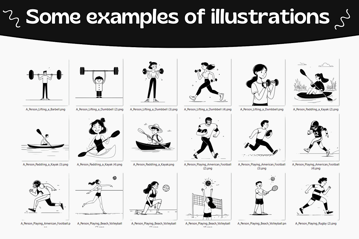 250 Notion Style Sport Illustrations, a Sport Illustration by DaisyStudio (Photo 8 of 10)