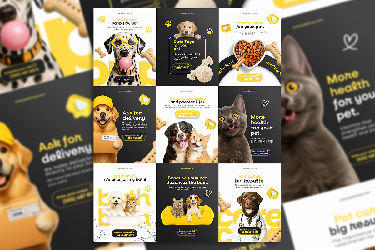Social Media – PetShop (Psd+Canva), a Social Media Template by Nina Shaw (Photo 2 of 11)