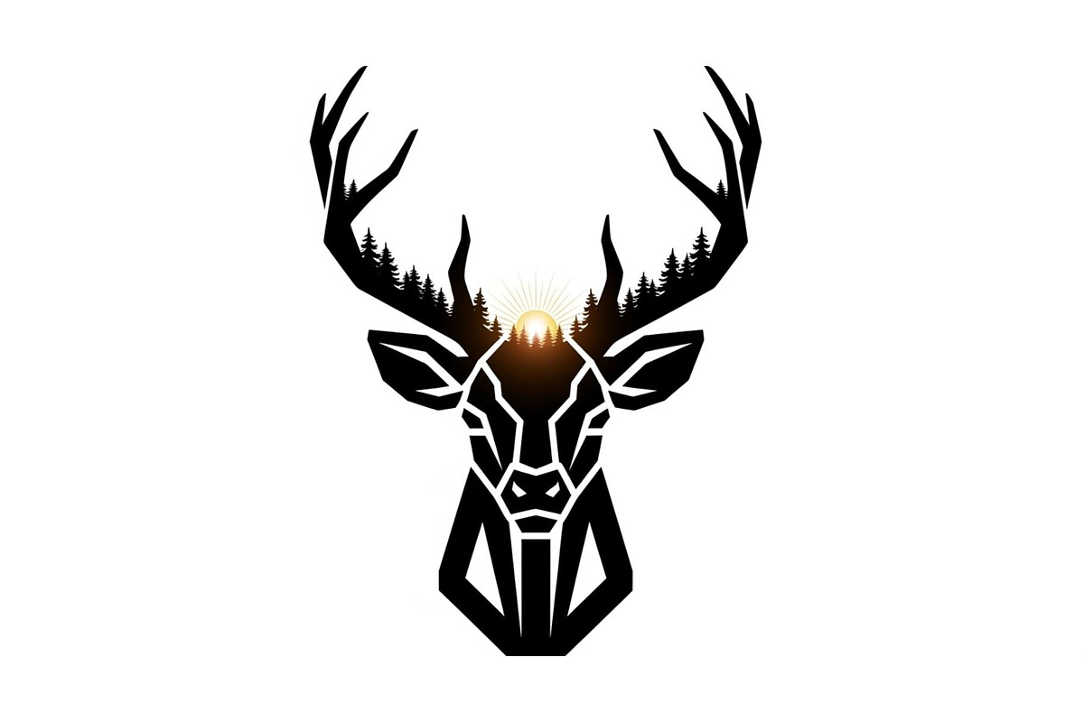 Artistic Geometric Deer Head Bundle, an Illustration by yasushie (Photo 2 of 31)