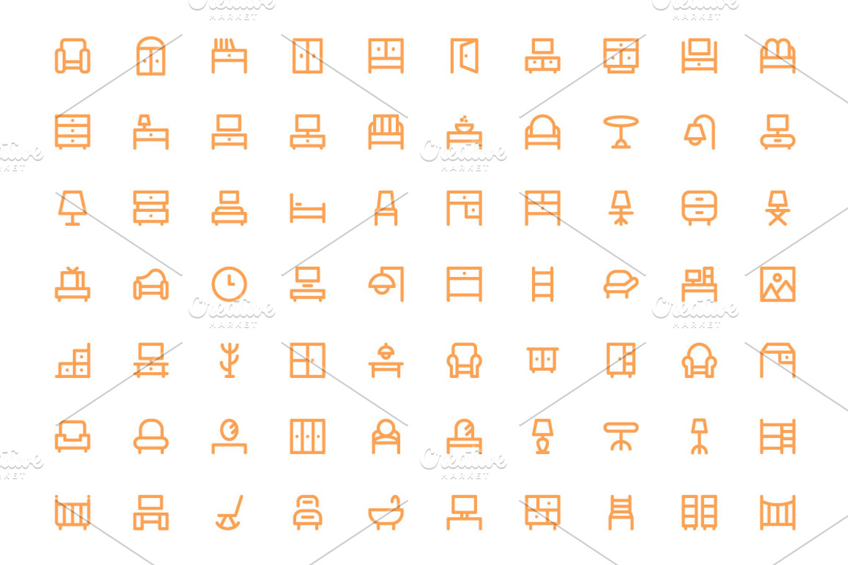 375+ Buildings and Furniture Icons preview 3