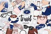 Travel Clipart, a Transportation Illustration by GlamArtZhanna (Thumbnail 1 of 3)