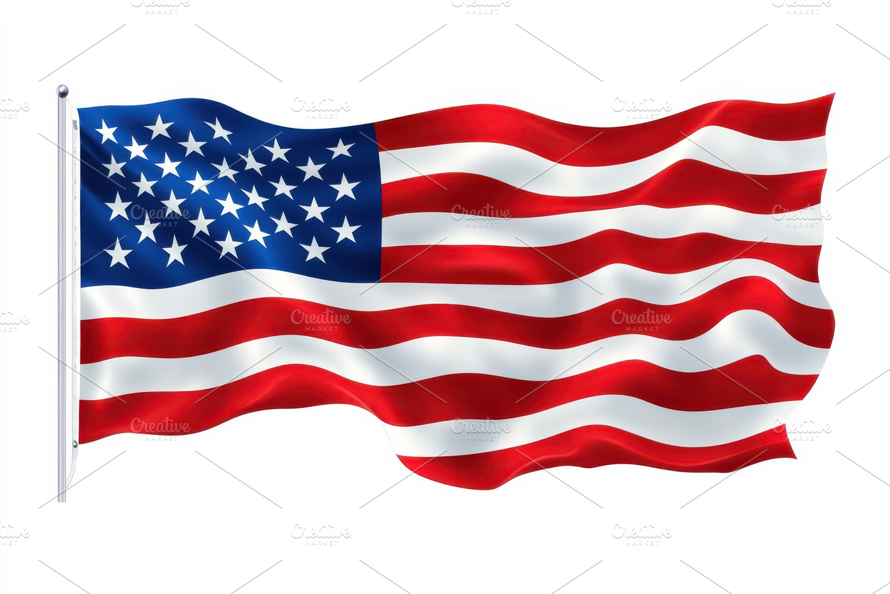 Waving American Flag National Symbol, an Arts & Entertainment Photo by Pixeness Studio