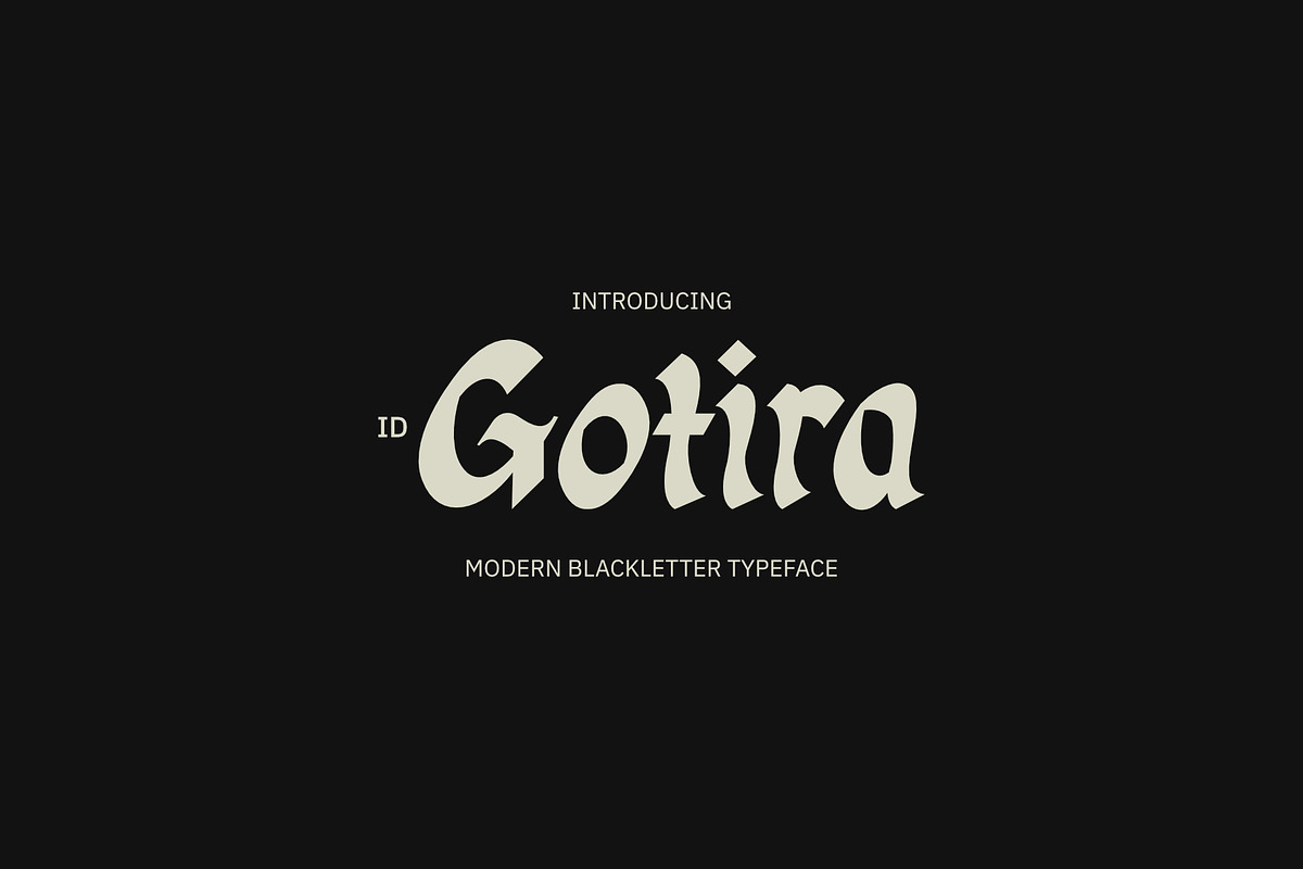 ID Gotira Typeface, a Blackletter Font by EKAUNIK DZ (Photo 1 of 8)