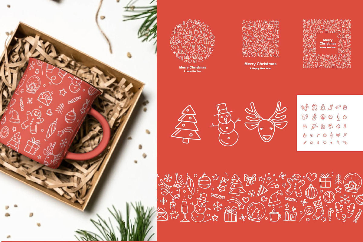 Festive Christmas Seamless Pattern, a Pattern Graphic by VasilkovS (Photo 3 of 7)
