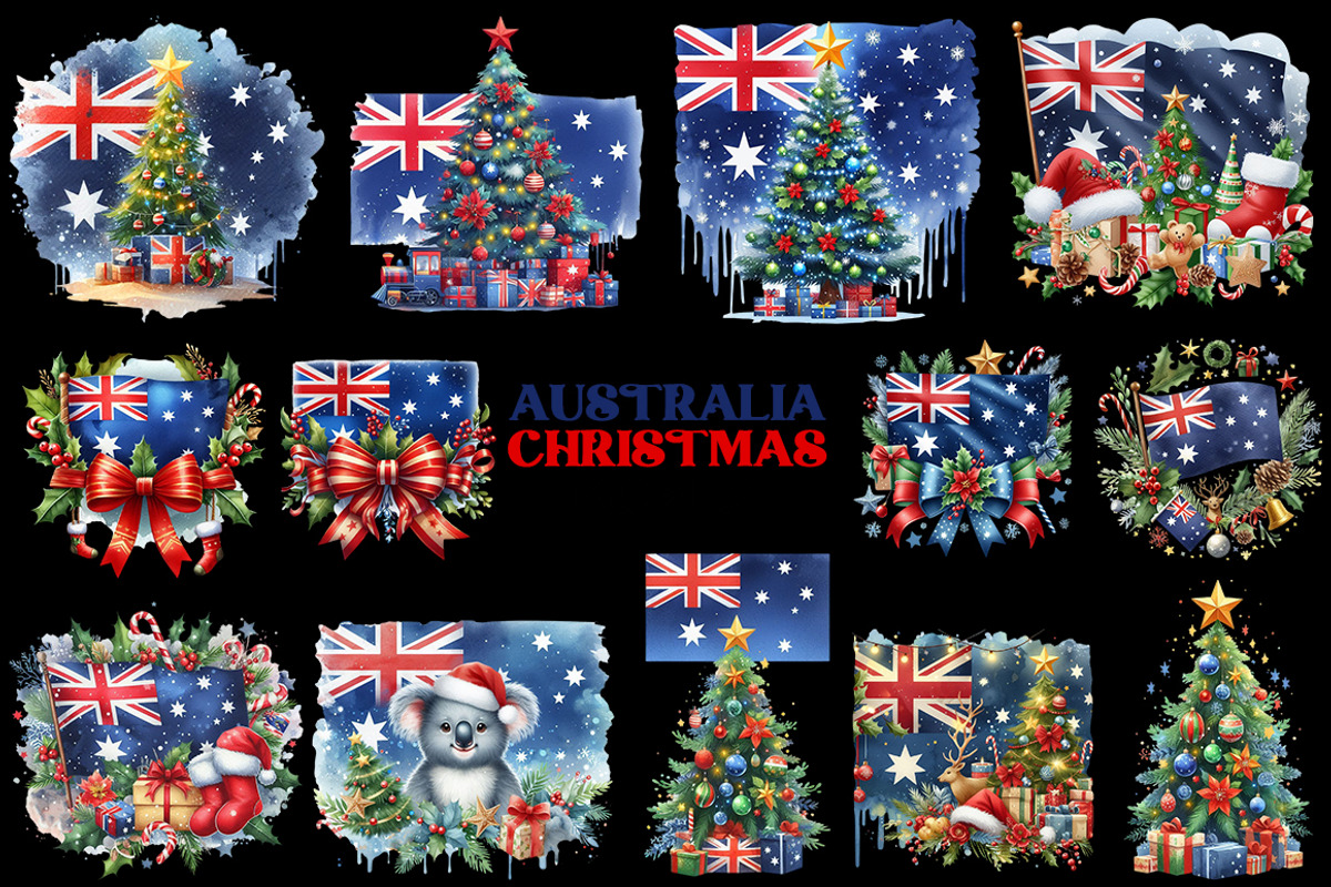 Australia Christmas Koala cliparts, a Seasonal Illustration by FITALARTSNEDIGI (Photo 7 of 10)