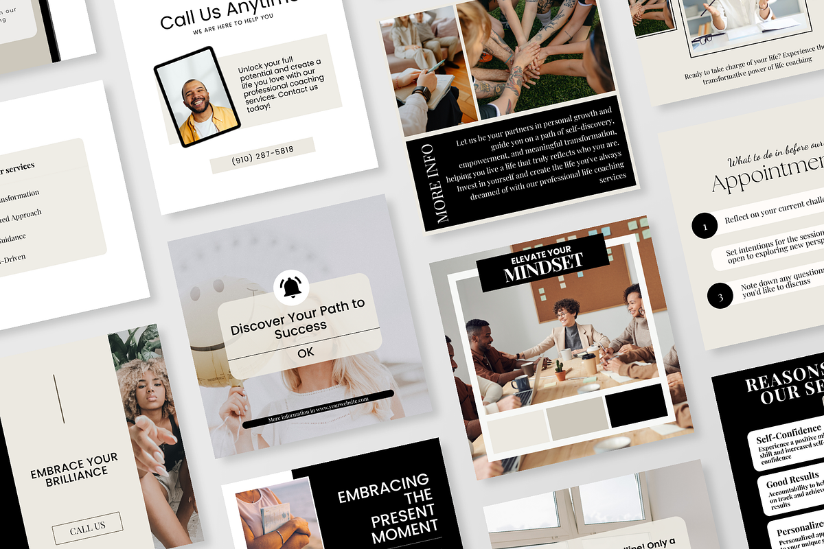 Life Coach Instagram Templates, a Social Media Template by EliteMatidi (Photo 4 of 9)