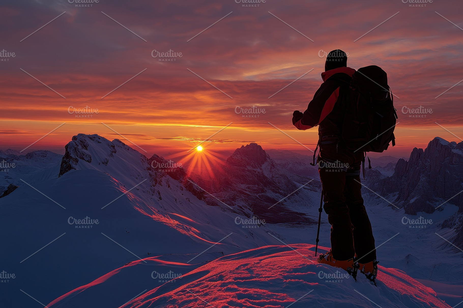 Stunning sunset over the Dolomites, a Photo by Pavel_design