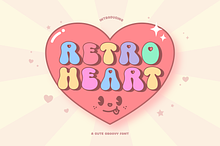 Retro Heart Font + Clipart