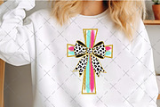 Glitter Leopard Bow Cross PNG, an Illustration by Craft Nest (Thumbnail 3 of 6)