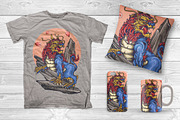 Japanese Lion Tattoo, an Animal Illustration by TSV Art Collective (Thumbnail 2 of 3)