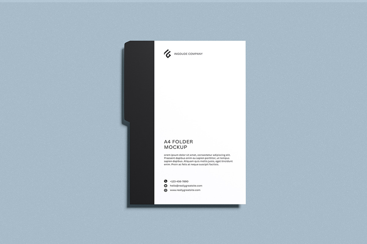 A4 Folder Mockup, an Advertising Mockup by Pikachudesign (Photo 2 of 5)