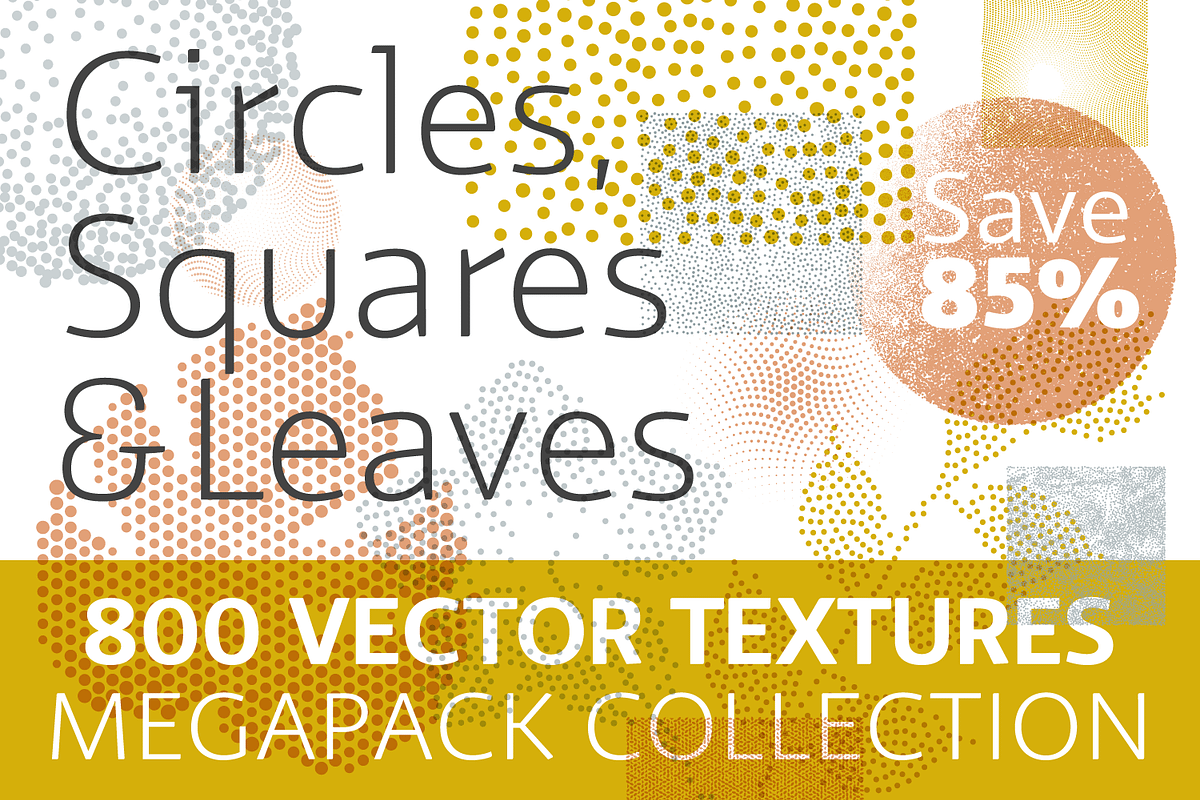 800 Vectors | CirclesSquares&Leaves, a Texture Graphic by invisiblelayer (Photo 1 of 5)
